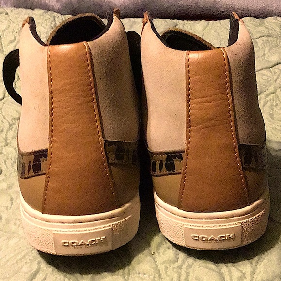 COACH Suede High Top Sneakers size 8-D only worn twice. In 9.9 condition. - Picture 10 of 12